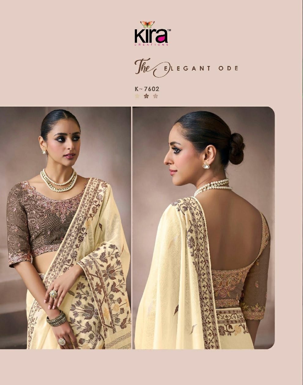 Kira Kora Silk Saree Set 6 Pcs Designer Collection