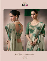 Kira Kora Silk Saree Set 6 Pcs Designer Collection