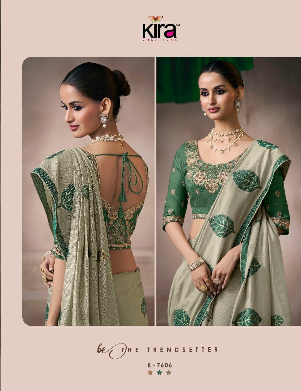 Kira Kora Silk Saree Set 6 Pcs Designer Collection