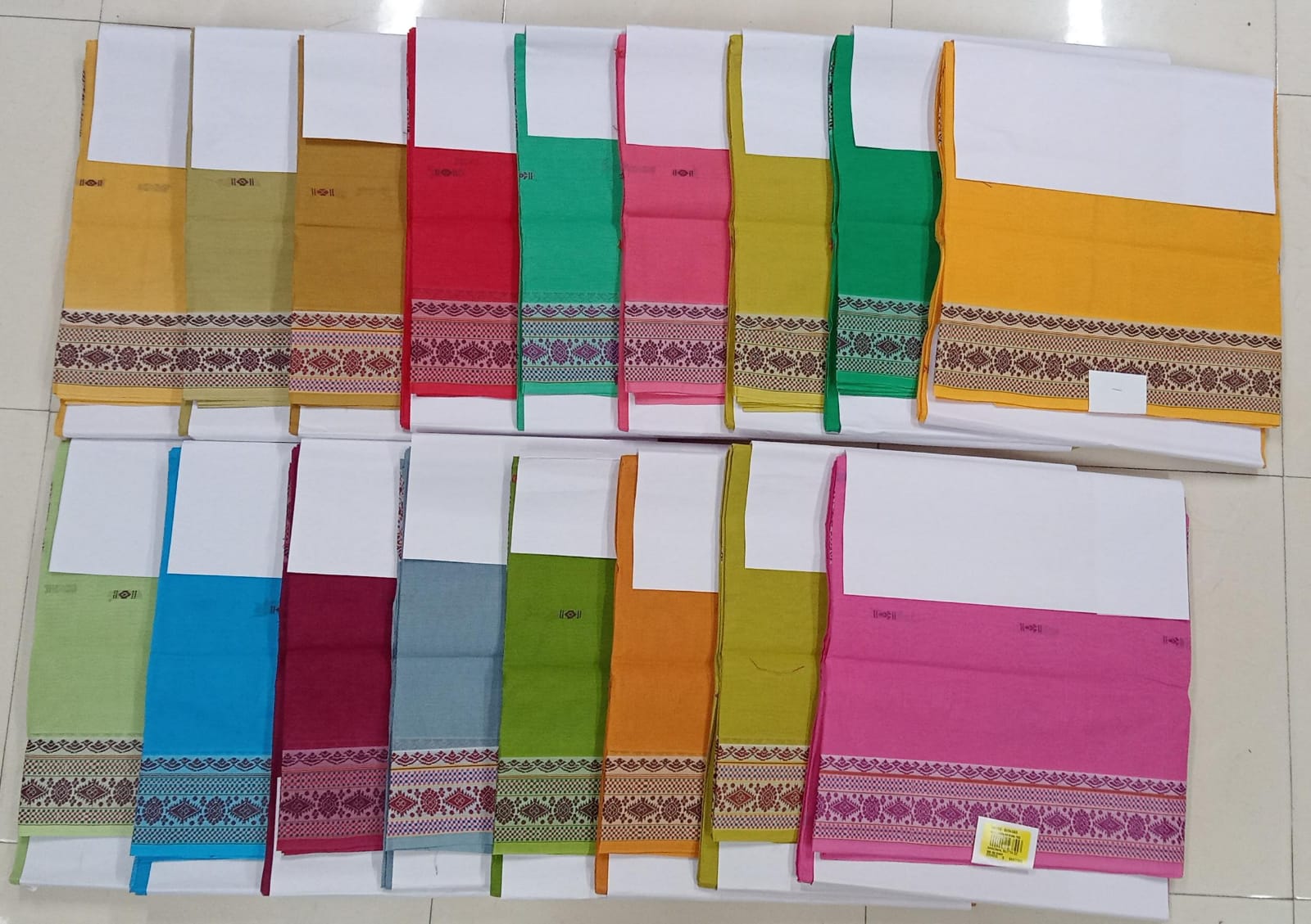 Komal Butta Cotton Saree 17 Pcs Set – Traditional Border Collection-M.R. Saree Emporium