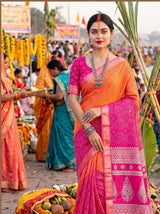 Koshi Vol-13 Chhath Special Printed Saree -4 Pcs Set