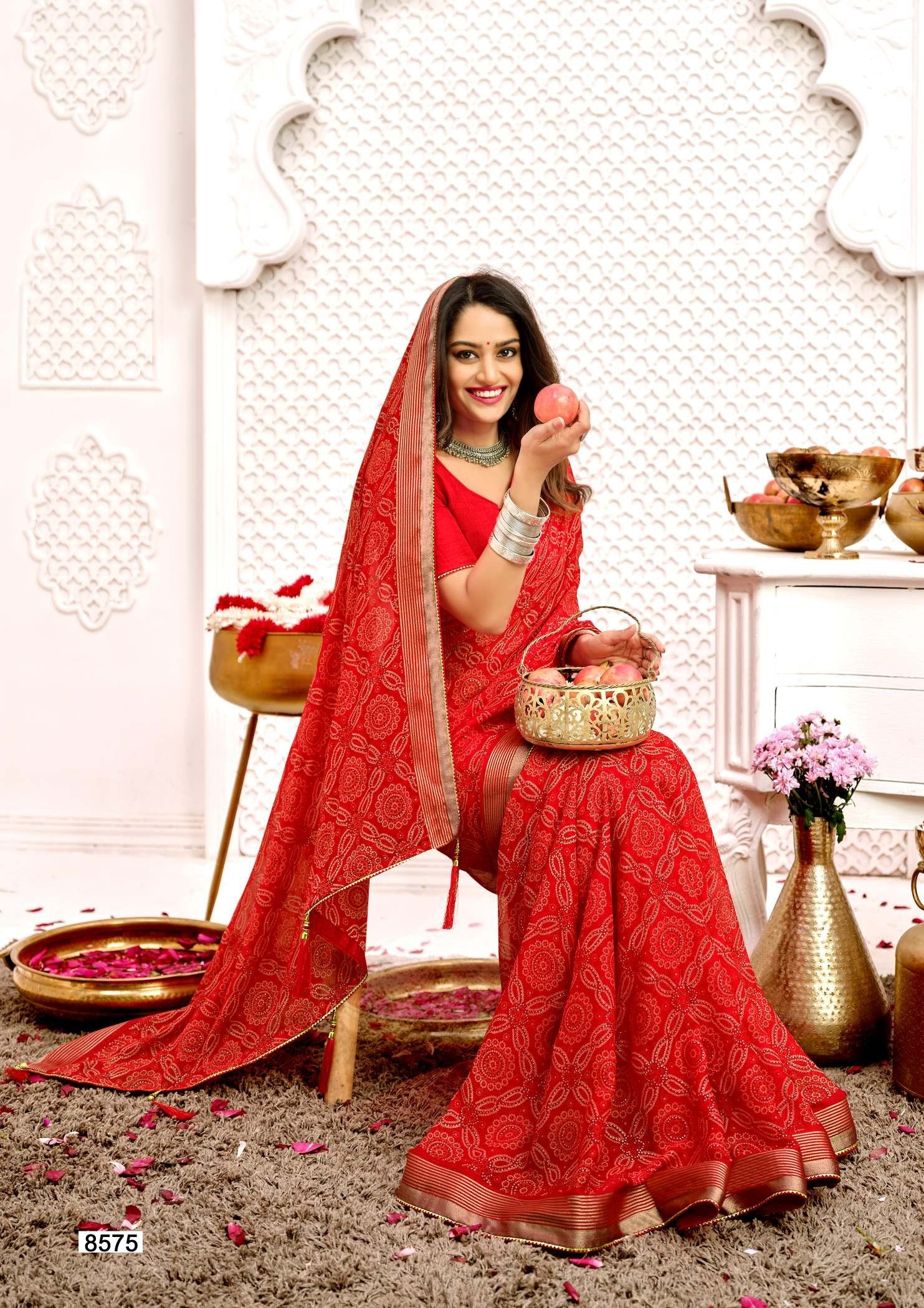 Krishnaleela Piya Re Fancy Print Saree – Set of 8 Pcs -M.R. Saree Emporium