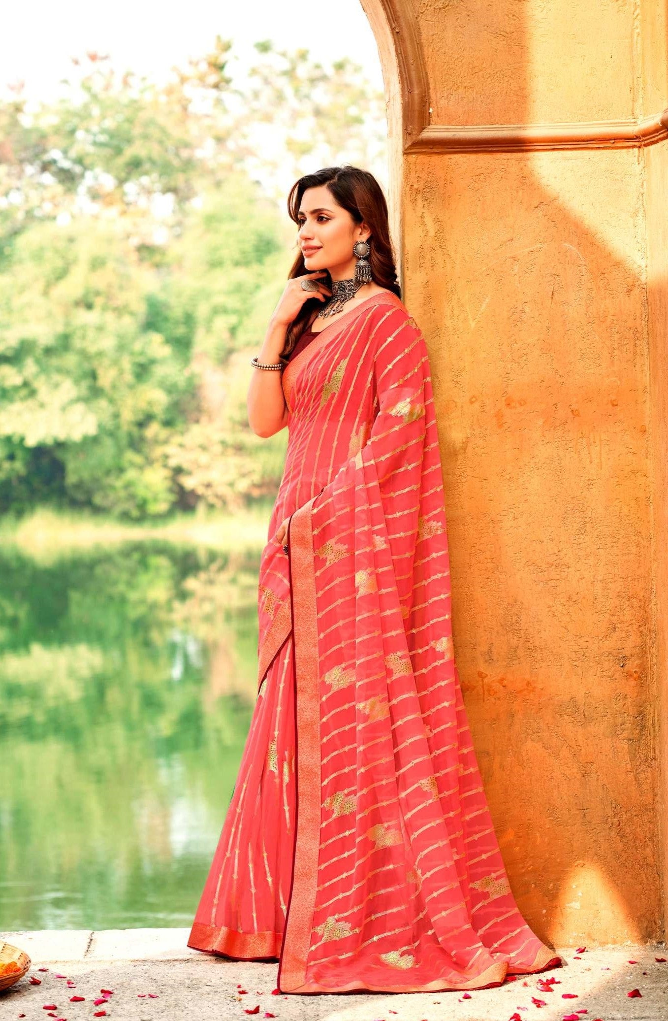 Krishnaleela Basanti Brasso Exclusive Print Saree | M.R. Saree Emporium