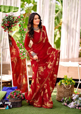 Krishnaleela Desi Girl-2 Fancy Base with Pattern Printed Saree – 8 Pcs Set-M.R. Saree Emporium