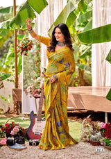 Krishnaleela Desi Girl-2 Fancy Base with Pattern Printed Saree – 8 Pcs Set-M.R. Saree Emporium