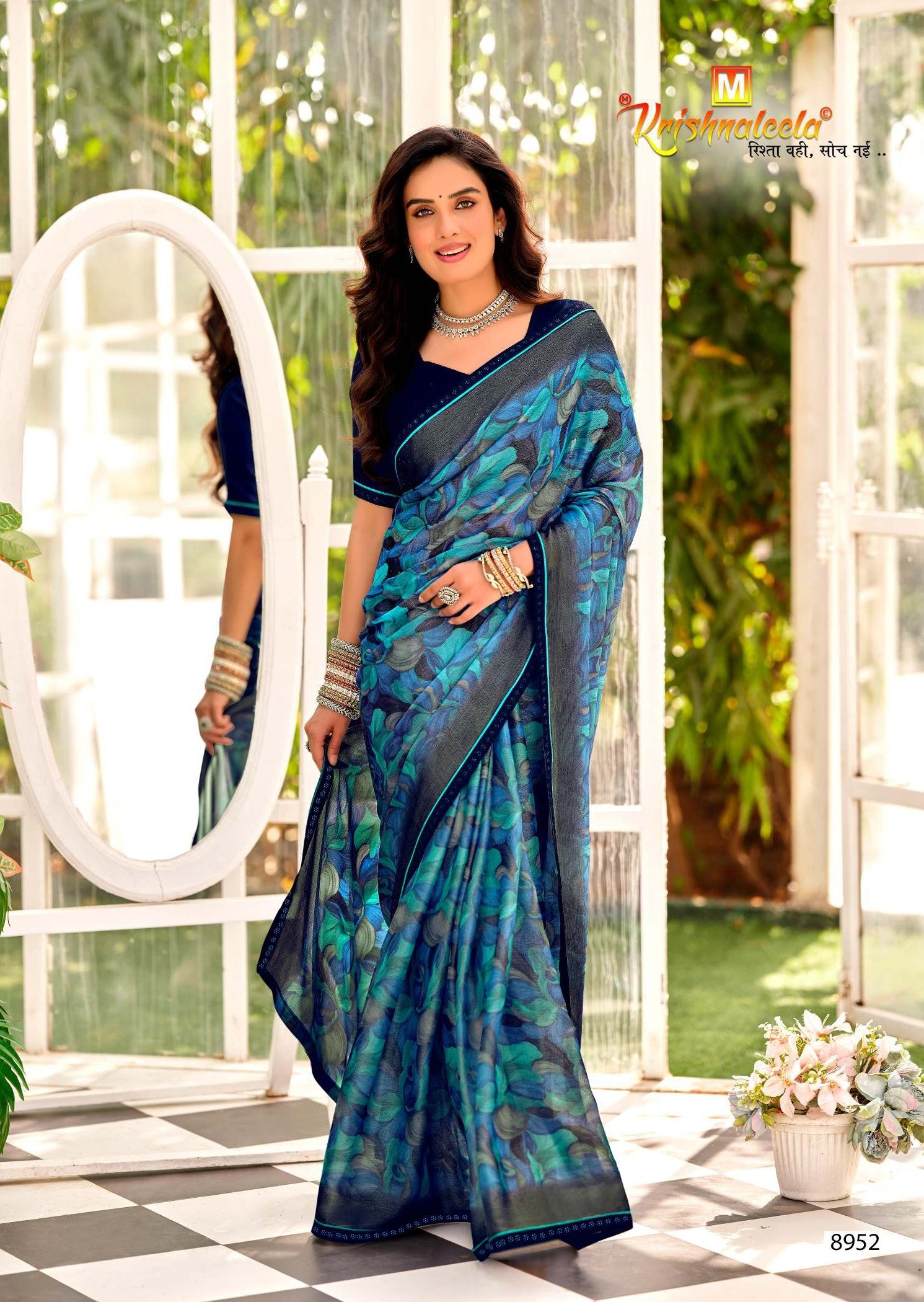 Krishnaleela Ghungroo-2 Brasso Printed Saree – 8 Pcs Set -M.R. Saree Emporium