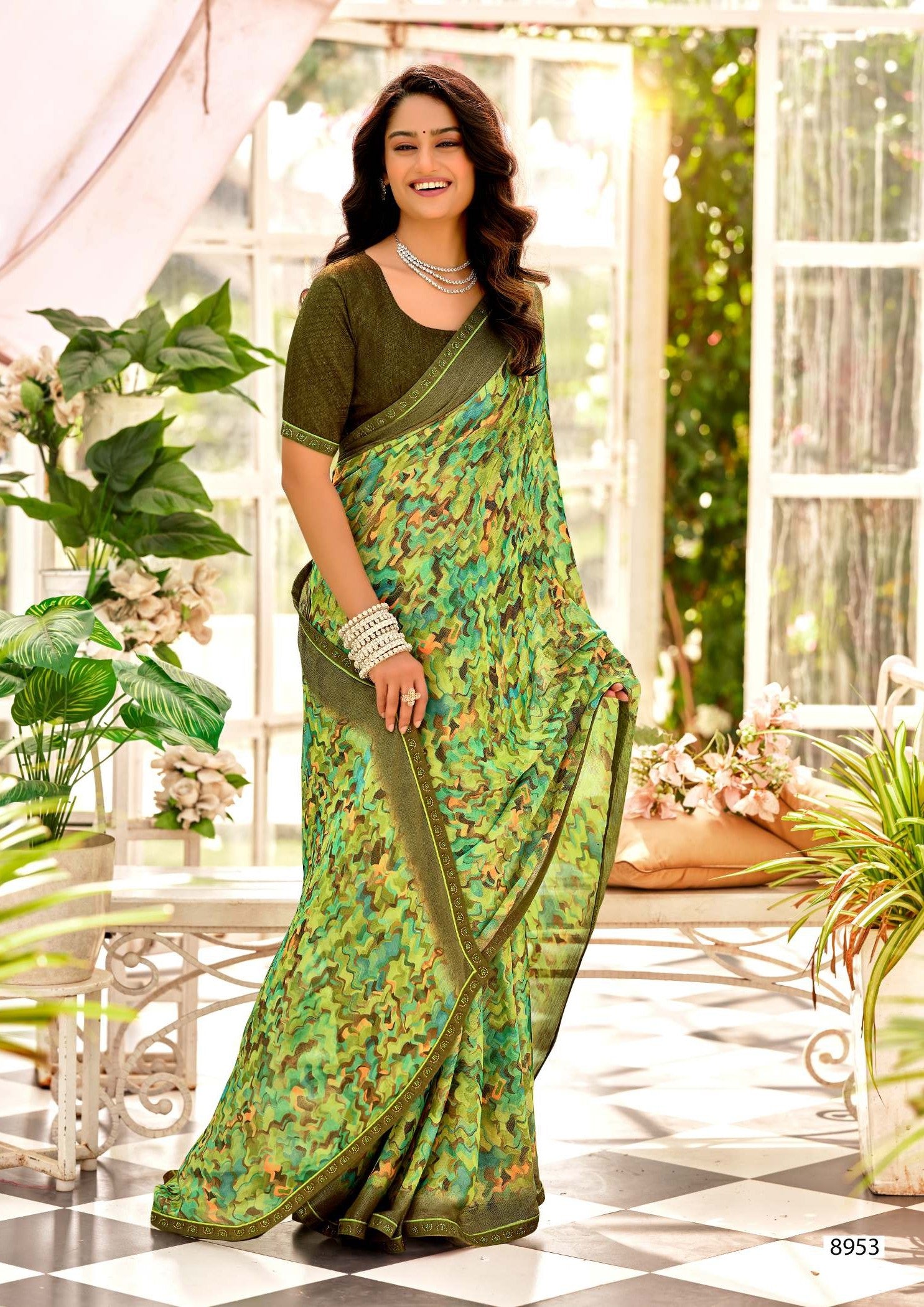 Krishnaleela Ghungroo-2 Brasso Printed Saree – 8 Pcs Set -M.R. Saree Emporium