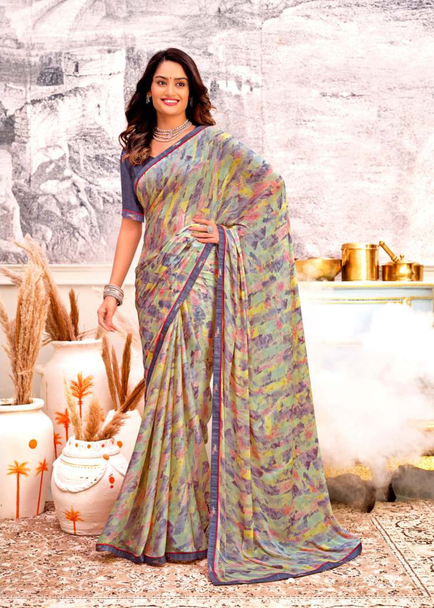 Krishnaleela Khiara Fancy Saree – Stylish Printed Collection-M.R. Saree Emporium