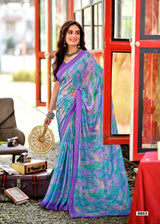 Krishnaleela Navrang Fancy Base with Pattern Printed Saree – 8 Pcs Set-M.R. Saree Emporium