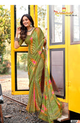 Krishnaleela Navrang Fancy Base with Pattern Printed Saree – 8 Pcs Set-M.R. Saree Emporium