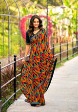 Krishnaleela Panghat-2 Georgette Printed Saree – 8 Pcs Set-M.R. Saree Emporium