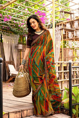 Krishnaleela Panghat-2 Georgette Printed Saree – 8 Pcs Set-M.R. Saree Emporium