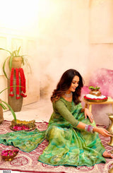 Krishnaleela Raspberry Fancy Print Saree – Set of 8 Pcs -M.R. Saree Emporium
