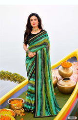 Krishnaleela Rukhmani Fancy Base with Pattern Printed Saree – 8 Pcs Set-M.R. Saree Emporium