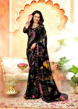 Krishnaleela Vishakha Georgette Fancy Print Saree – 8 Pcs Set  M.R. Saree Emporium