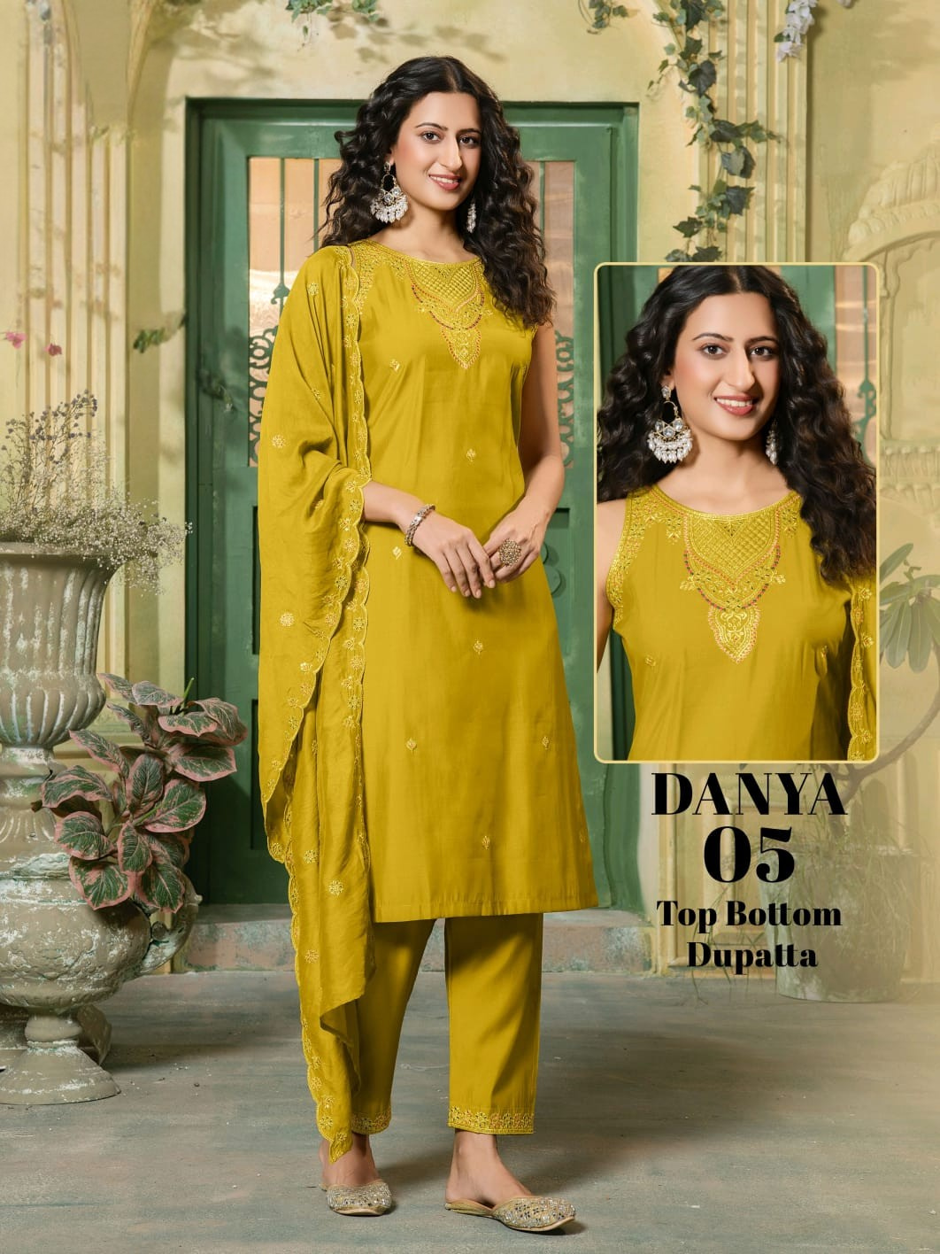 Danya Roman Silk Kurti Set 6 PCS with Chanderi Dupatta – M.R. Saree Emporium