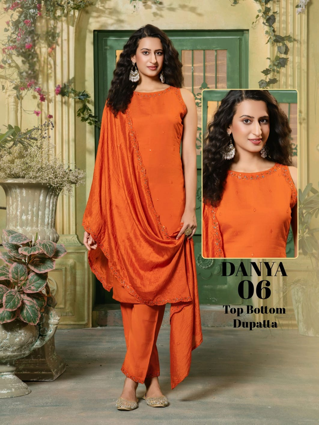 Danya Roman Silk Kurti Set 6 PCS with Chanderi Dupatta – M.R. Saree Emporium