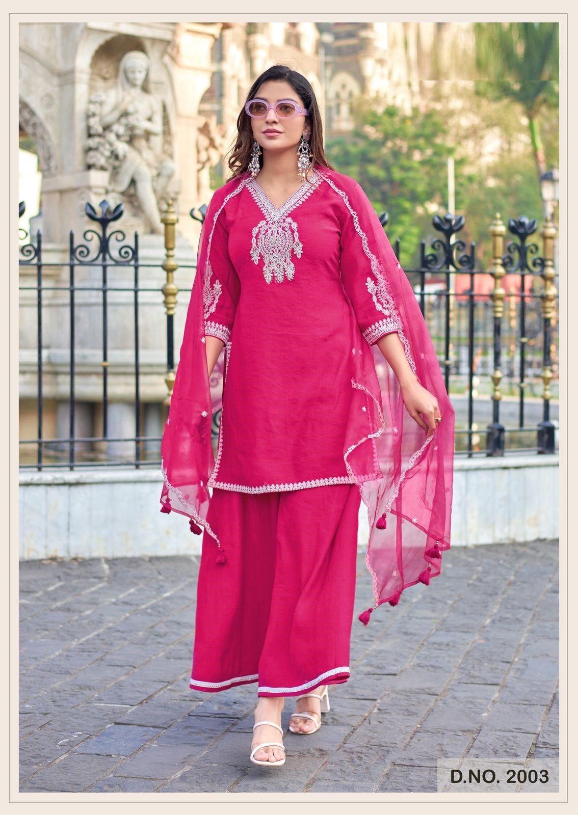 GORI Design 4 Viscose Crepe Suit Set with Thread & Handwork Dupatta -M.R. Saree Emporium