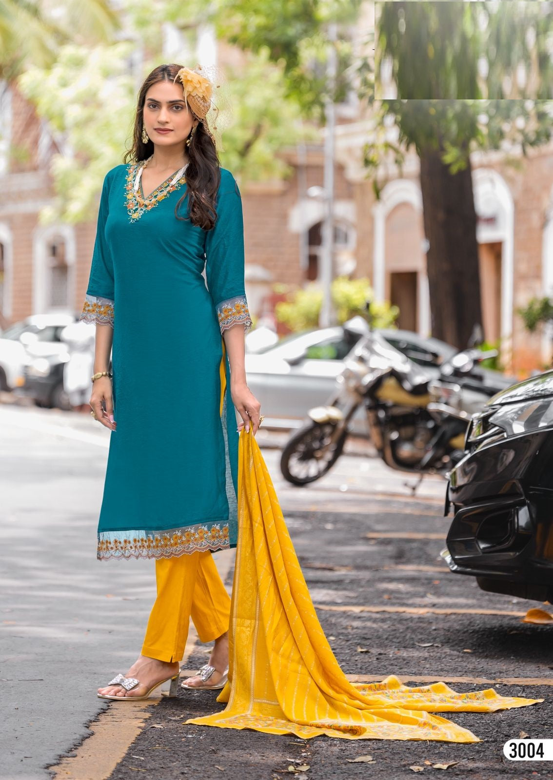 RajRani Design 6 Viscose Weaving Suit Set with Thread & Handwork Dupatta -M.R. Saree Emporium