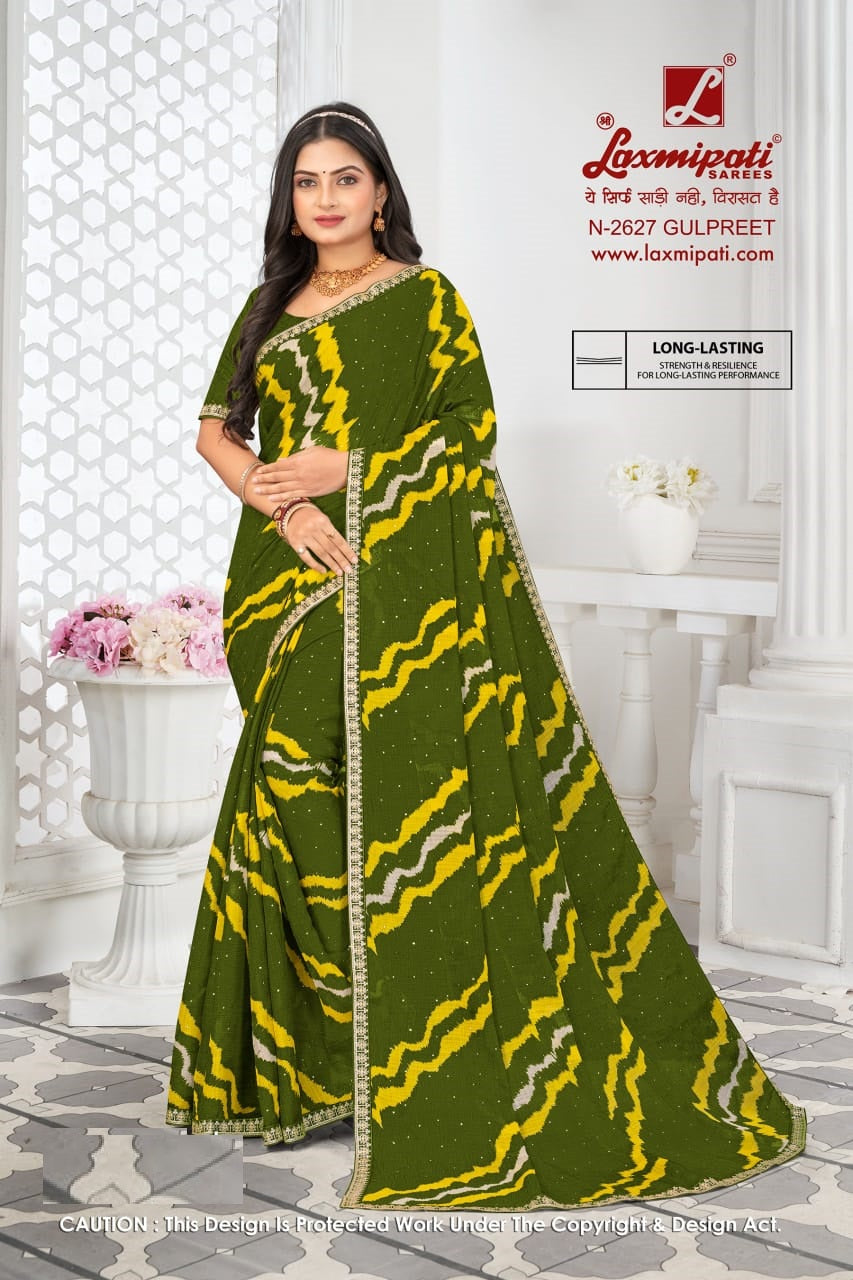 Laxmipati Sarees Fancy Print D.No-2627 6 Pcs Set M.R.Saree Emporium