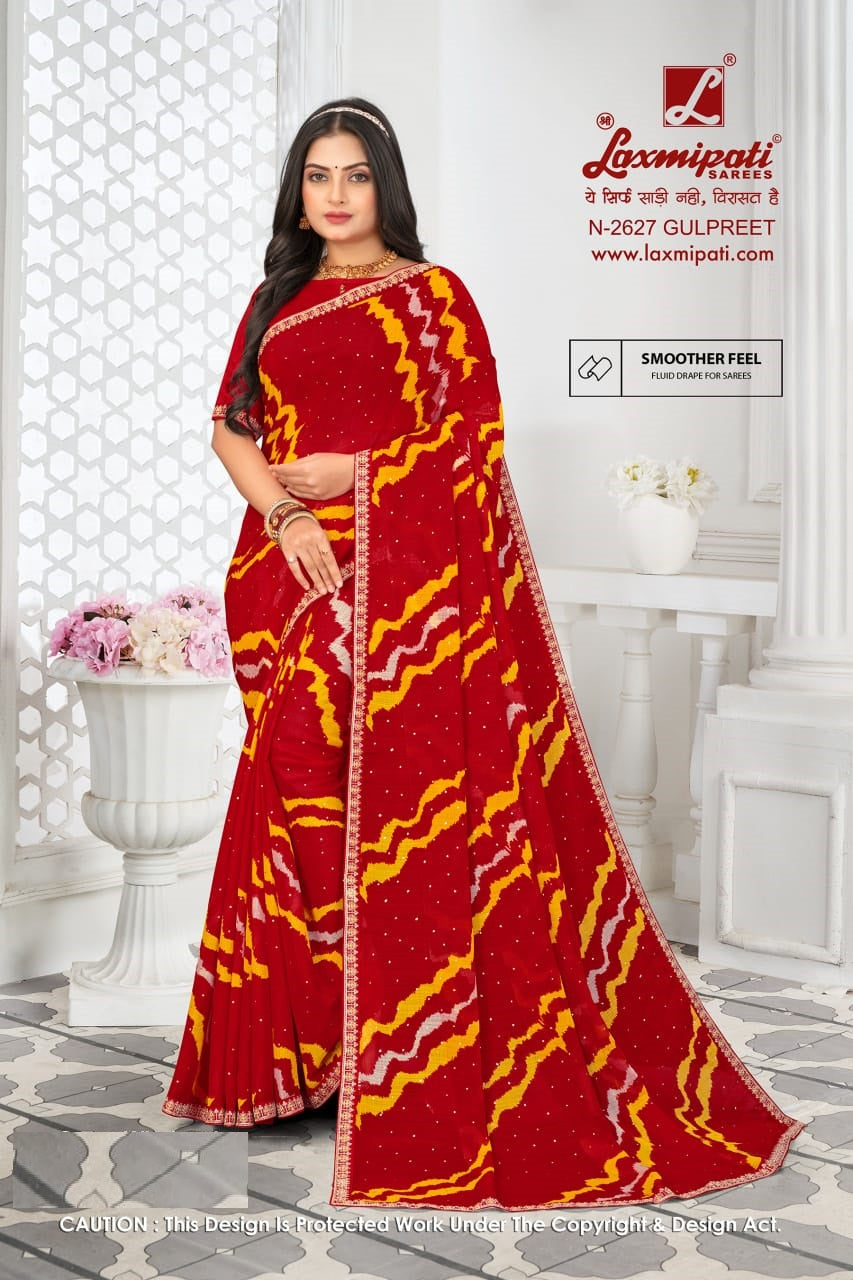Laxmipati Sarees Fancy Print D.No-2627 6 Pcs Set M.R.Saree Emporium