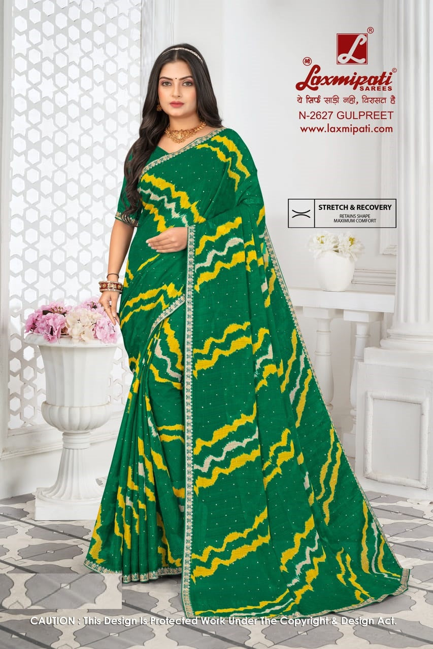 Laxmipati Sarees Fancy Print D.No-2627 6 Pcs Set M.R.Saree Emporium