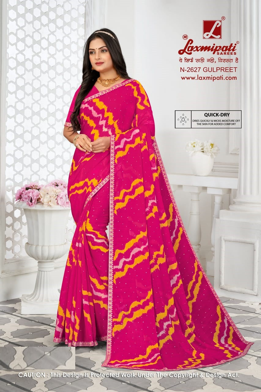 Laxmipati Sarees Fancy Print D.No-2627 6 Pcs Set M.R.Saree Emporium