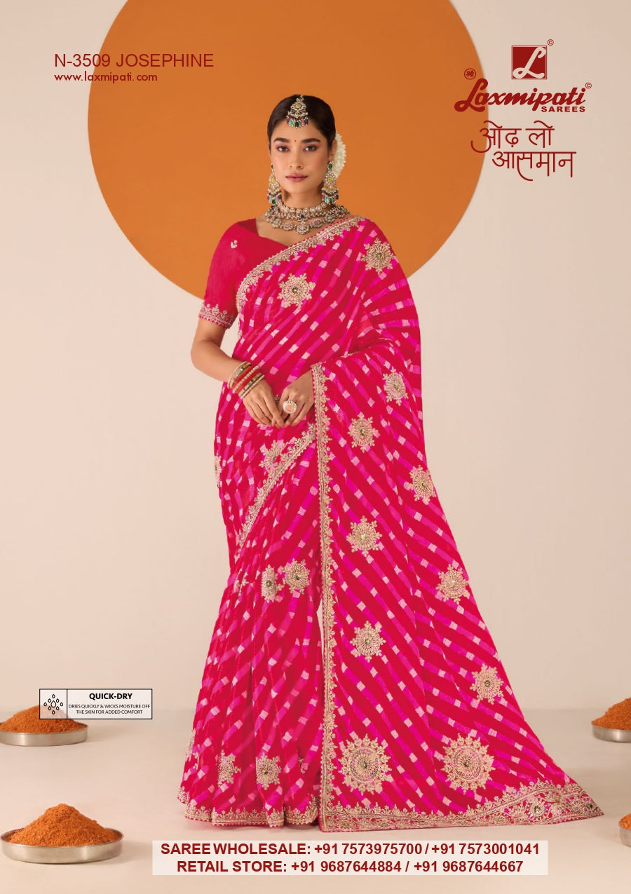 Laxmipati RUCHI Premium Designer Embroidered Saree Collection - 12 Pcs Wholesale Set
