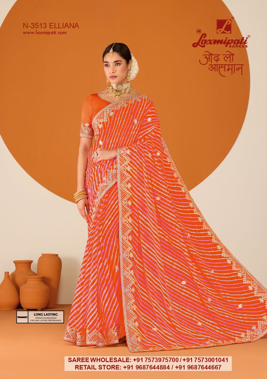 Laxmipati RUCHI Premium Designer Embroidered Saree Collection - 12 Pcs Wholesale Set