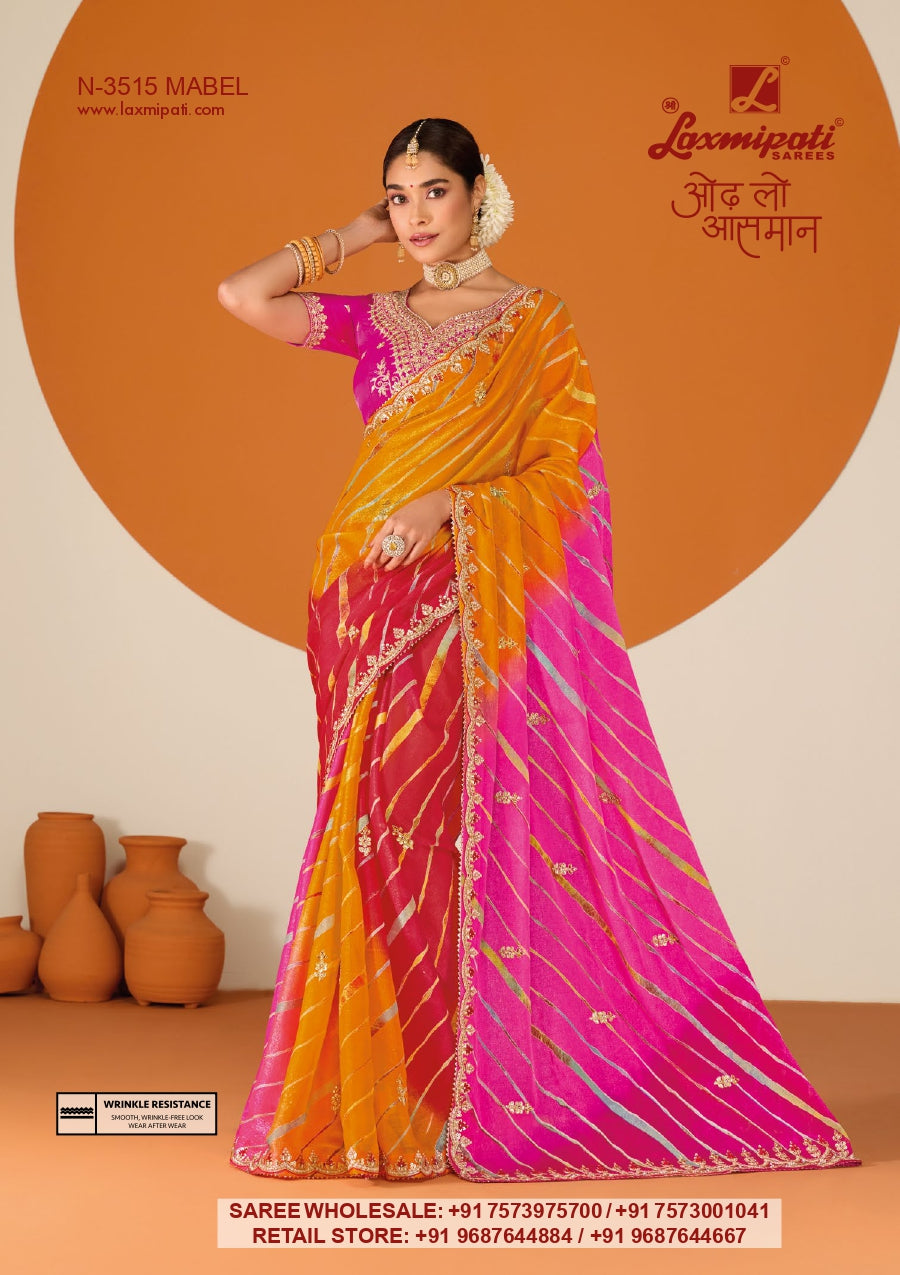 Laxmipati RUCHI Premium Designer Embroidered Saree Collection - 12 Pcs Wholesale Set