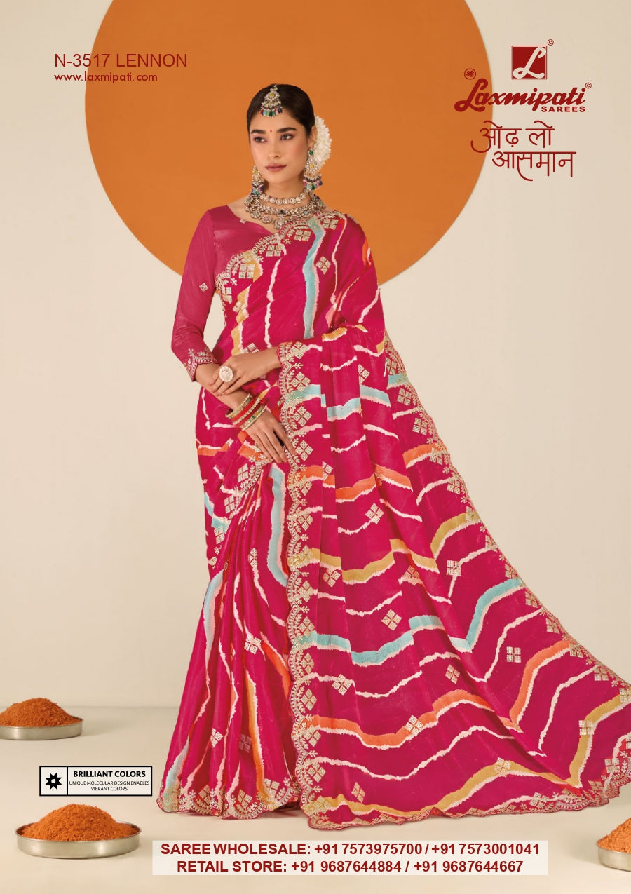 Laxmipati RUCHI Premium Designer Embroidered Saree Collection - 12 Pcs Wholesale Set