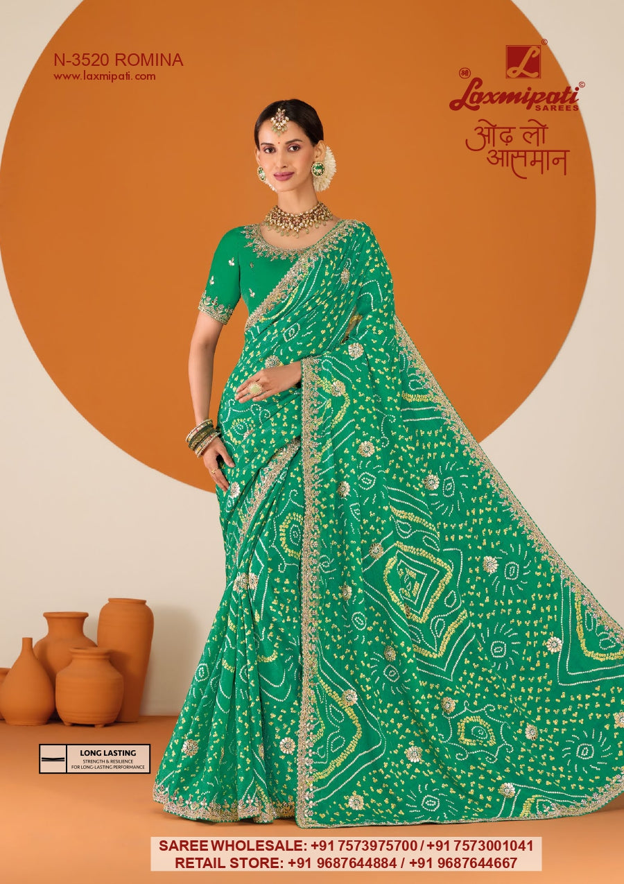 Laxmipati RUCHI Premium Designer Embroidered Saree Collection - 12 Pcs Wholesale Set