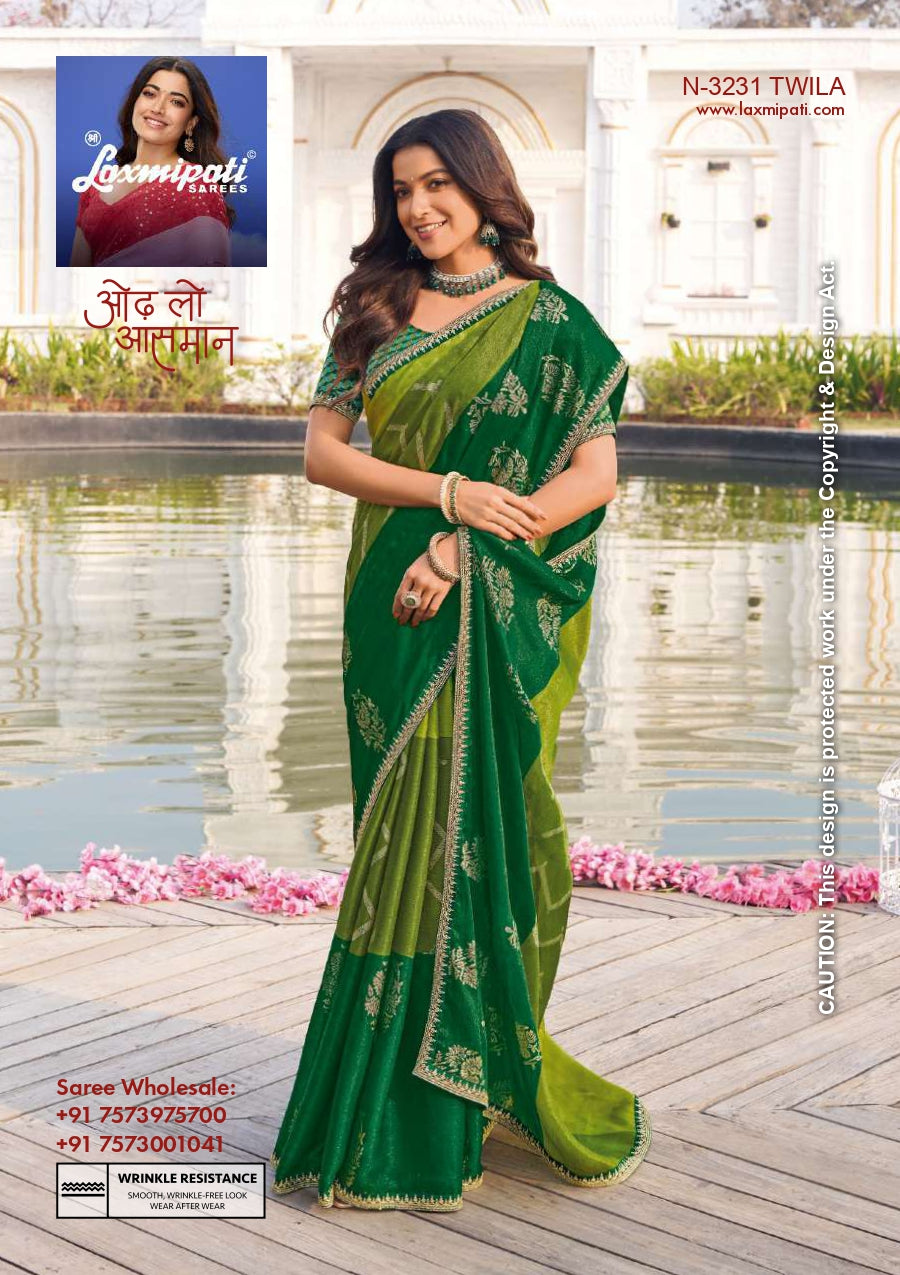 Laxmipati Chiffon, Simmer Chiffon & Georgette Printed Saree 32 Pcs Set Designer Fancy Saree Wholesale Collection – M.R. Saree Emporium