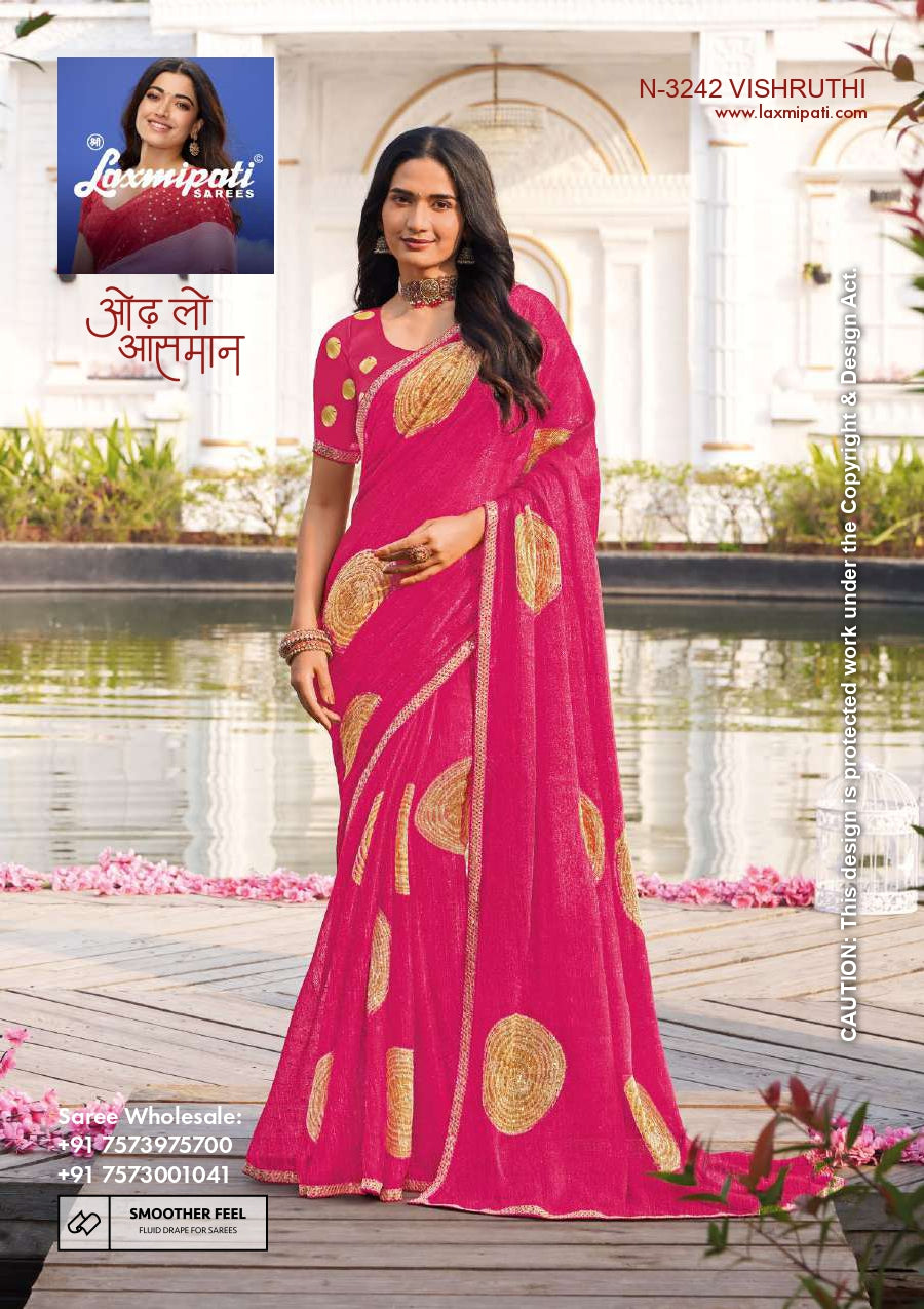 Laxmipati Chiffon, Simmer Chiffon & Georgette Printed Saree 32 Pcs Set Designer Fancy Saree Wholesale Collection – M.R. Saree Emporium