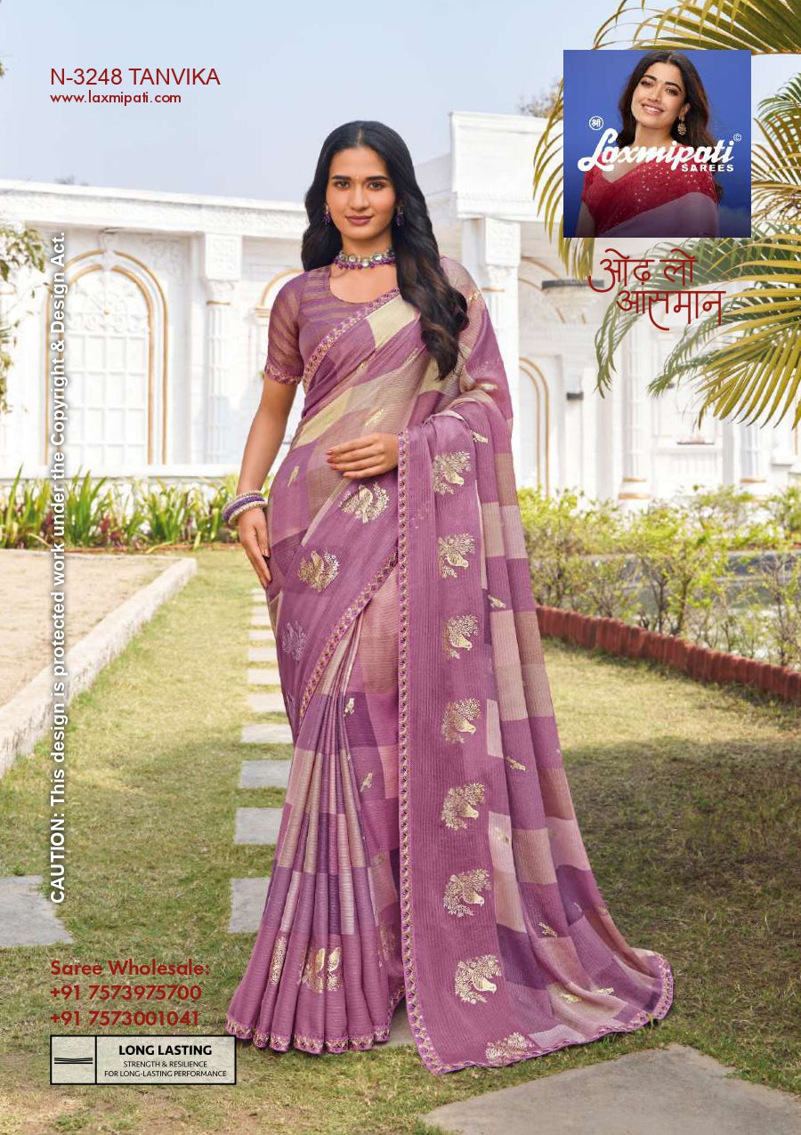 Laxmipati Chiffon, Simmer Chiffon & Georgette Printed Saree 32 Pcs Set Designer Fancy Saree Wholesale Collection – M.R. Saree Emporium