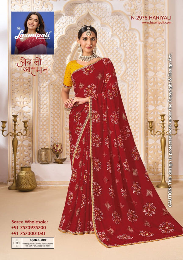 Laxmipati Ghoomar Marble Chiffon Fancy Print Saree Set of 12 Pcs – M.R. Saree Emporium