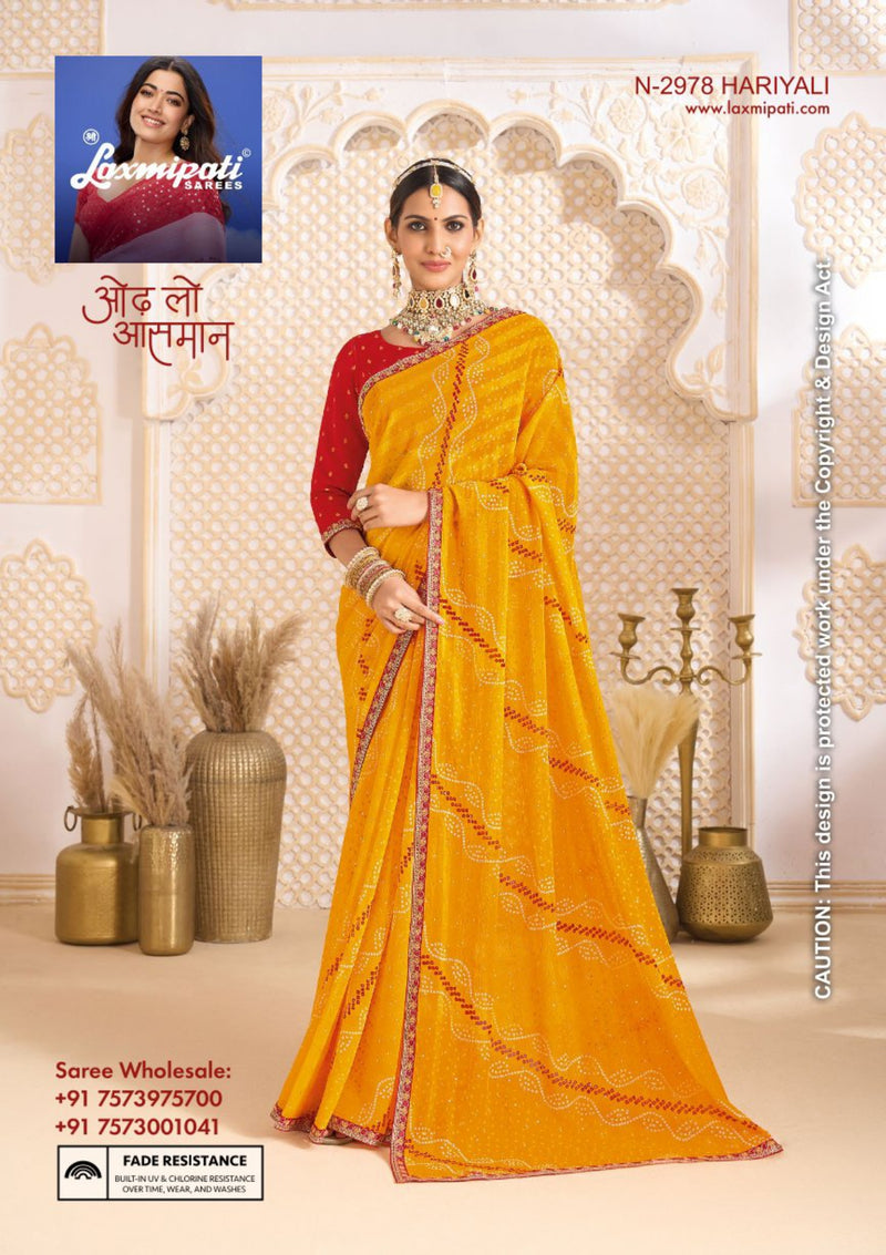 Laxmipati Ghoomar Marble Chiffon Fancy Print Saree Set of 12 Pcs – M.R. Saree Emporium