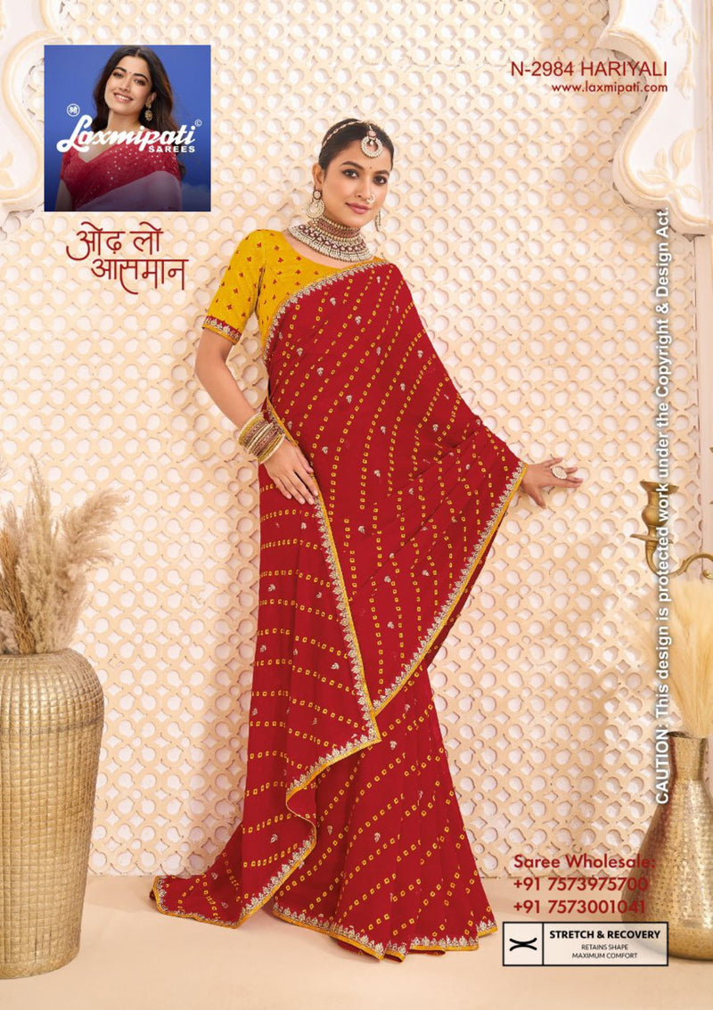 Laxmipati Ghoomar Marble Chiffon Fancy Print Saree Set of 12 Pcs – M.R. Saree Emporium