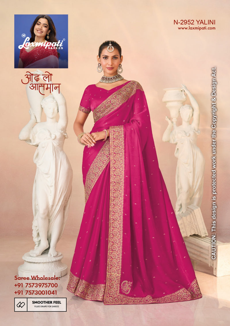 Laxmipati Kesaar Bhog Premium Embroidered Saree – 12 Pcs Set Exclusive Collection by M.R. Saree Emporium