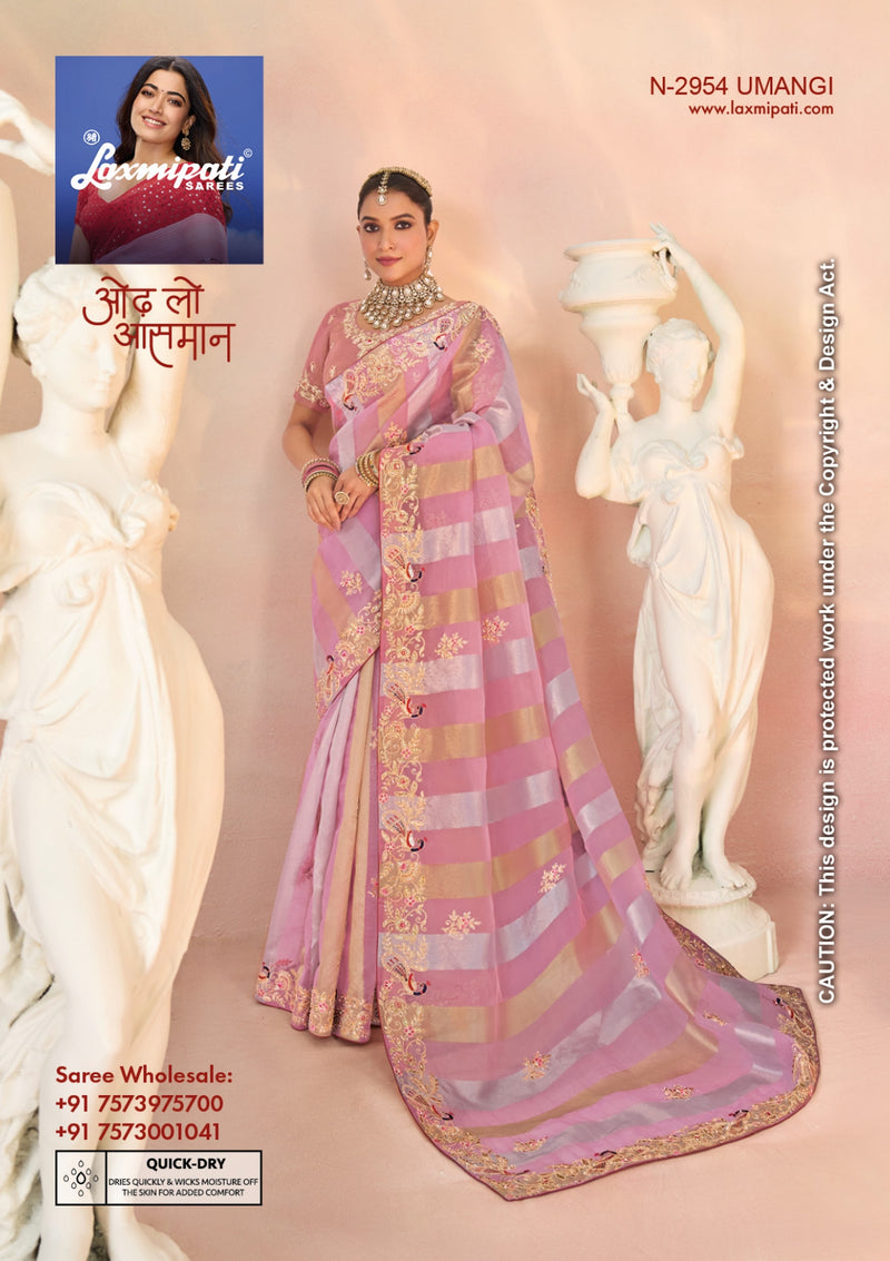 Laxmipati Kesaar Bhog Premium Embroidered Saree – 12 Pcs Set Exclusive Collection by M.R. Saree Emporium