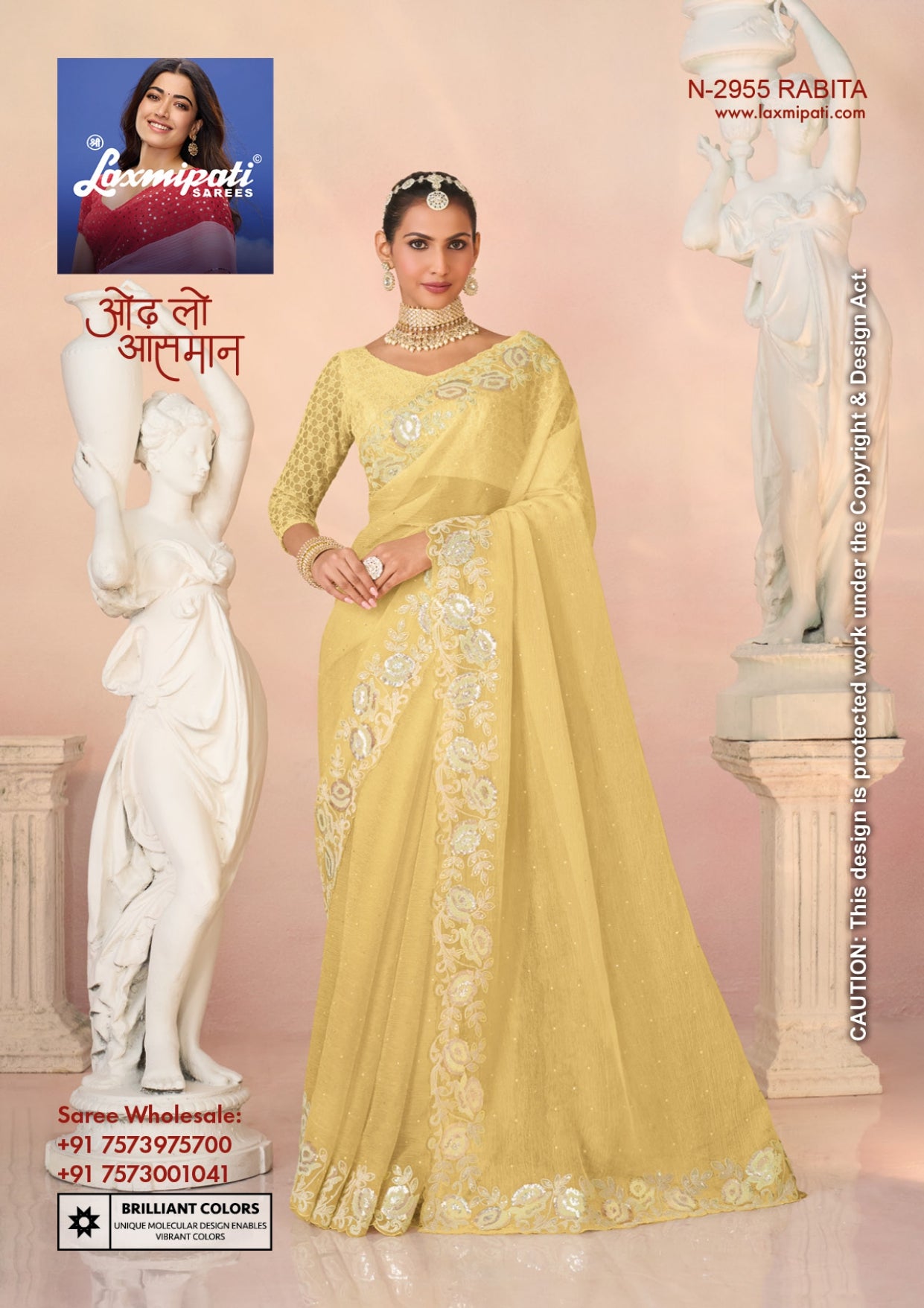 Laxmipati Kesaar Bhog Premium Embroidered Saree – 12 Pcs Set Exclusive Collection by M.R. Saree Emporium