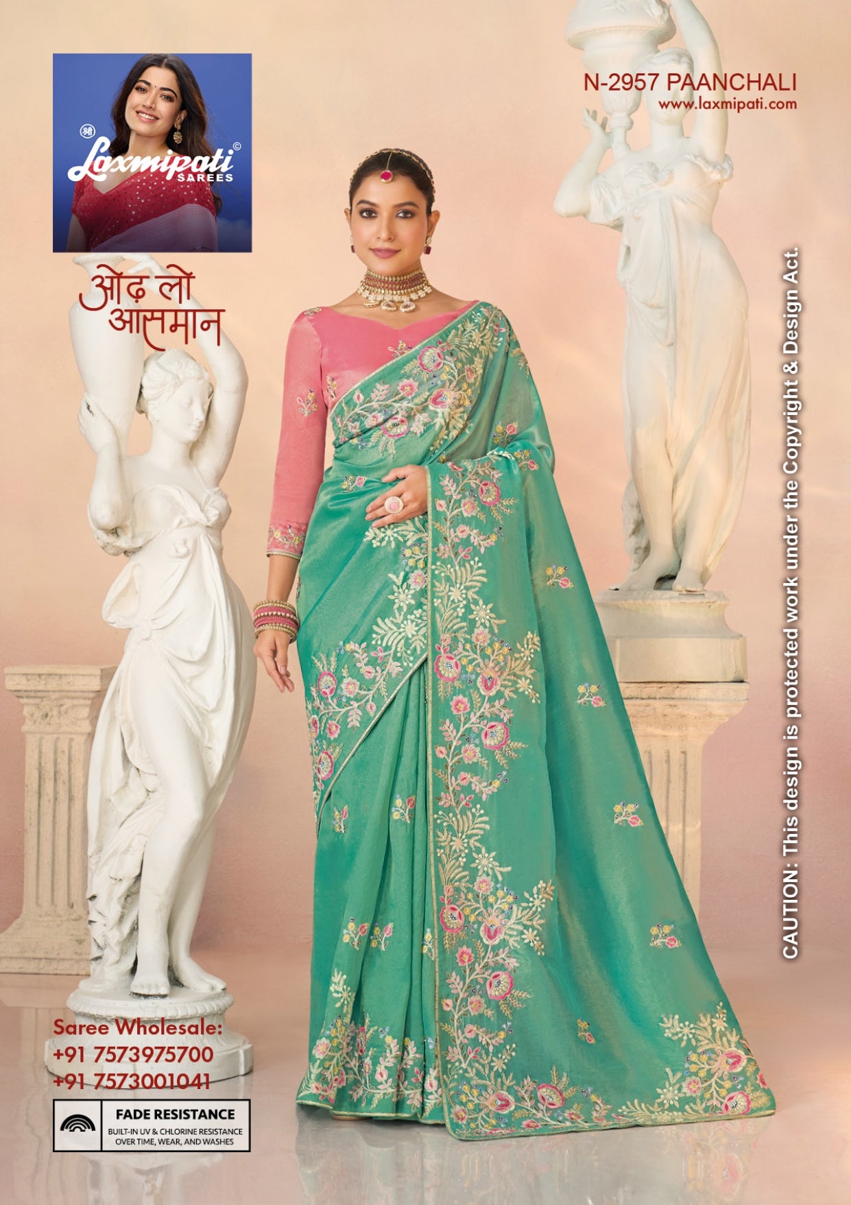 Laxmipati Kesaar Bhog Premium Embroidered Saree – 12 Pcs Set Exclusive Collection by M.R. Saree Emporium