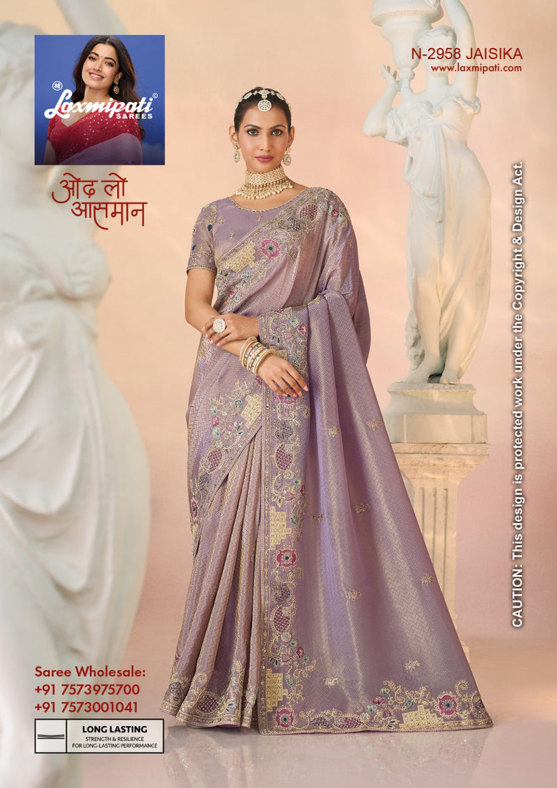 Laxmipati Kesaar Bhog Premium Embroidered Saree – 12 Pcs Set Exclusive Collection by M.R. Saree Emporium