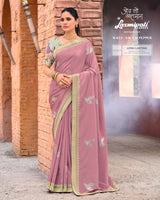 Laxmipati Makhmali Salt N Pepper Saree – 6 PCS Set Quick Dry Fabric-M.R. Saree Emporium