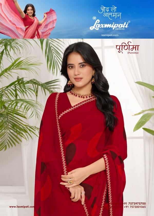 Laxmipati Purnima Georgette Fancy Saree Set of 8 Pcs – M.R. Saree Emporium