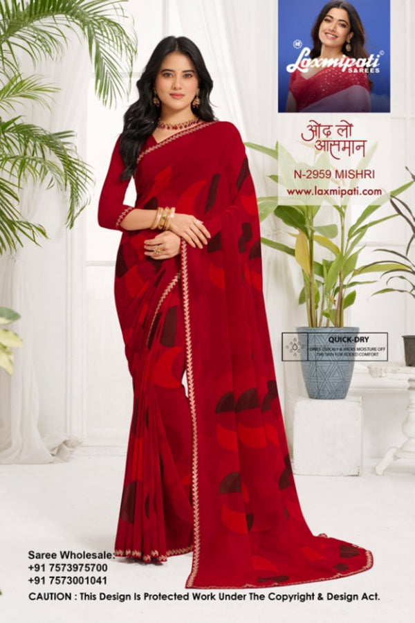 Laxmipati Purnima Georgette Fancy Saree Set of 8 Pcs – M.R. Saree Emporium
