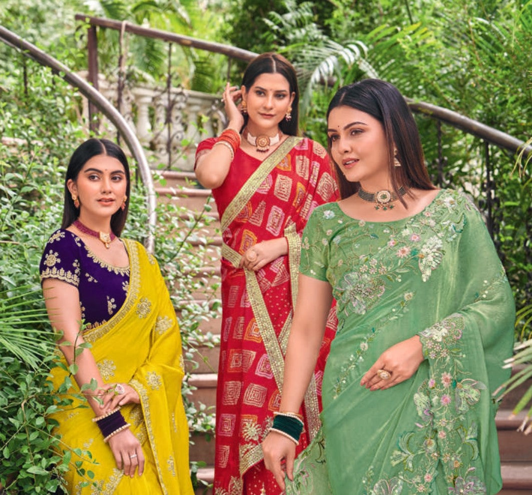 Laxmipati Sarees Uphaar Fancy Work Saree – 12 Pcs Set -M.R. Saree Emporium