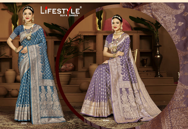 Bhabhiji Vol-8 Lifestyle Sarees Lichi Silk Saree with Jari Work – M.R. Saree Emporium