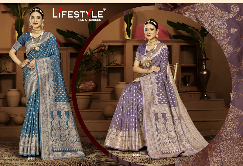 Bhabhiji Vol-8 Lifestyle Sarees Lichi Silk Saree with Jari Work – M.R. Saree Emporium