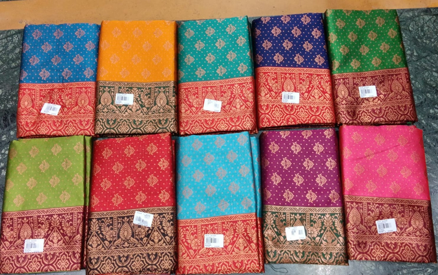 Premium Lichi Silk Jacquard Saree – 10 PCS Set-M.R. Saree Emporium